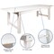 Flash Furniture 8'x40" White Table/4 Bench Set XA-FARM-2-WH-GG - alternate 10